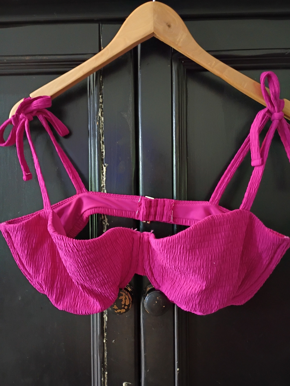 aerie Magenta Tie-Shoulder Underwire Bikini Top
